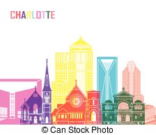 224x194 Charlotte Skyline Pop In Editable Vector File.