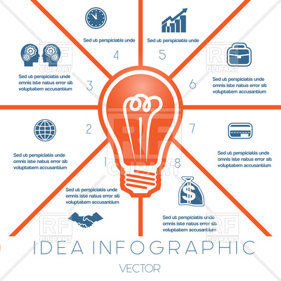 400x400 Infographics Template On Eight Positions Possible To Use For