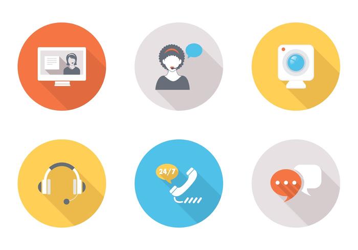 700x490 Flat Live Chat Vector Icons