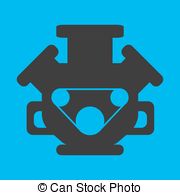 180x195 Check Engine Flat Icon On Red Background. Vector Illustration.