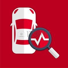 236x236 Check Engine Car Symbol. Motor Contour Silhouette With Lightning