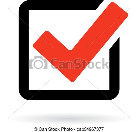 450x433 Red Check Box Icon Isolated On White Background.