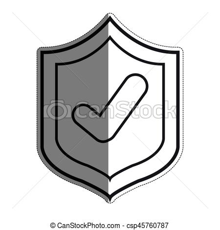 450x470 Shield With Check Mark Icon Over White Background. Vector