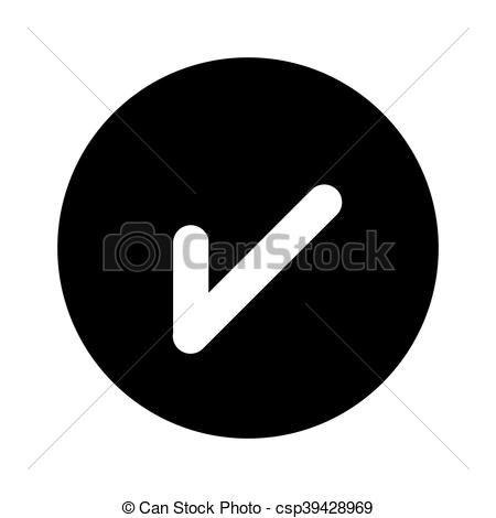 450x470 Flat Design Tick Or Check Mark Icon Vector Illustration.