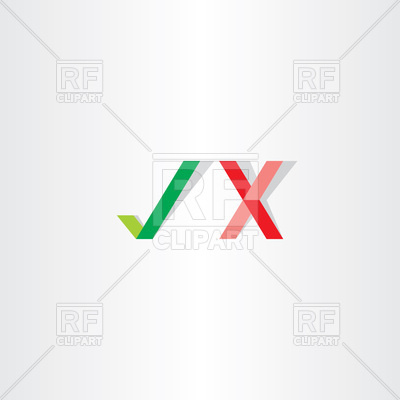 400x400 Green Red Checkmark Yes No Icon Vector Image Vector Artwork Of
