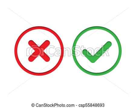 450x357 Red And Green Check Mark Set. Vector Check Mark Icons. Red And
