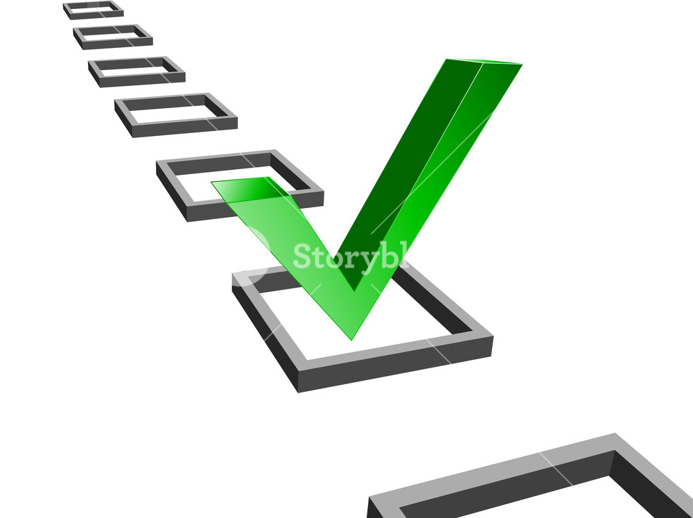 1000x747 Green Check Mark Vector Illustration Royalty Free Stock Image