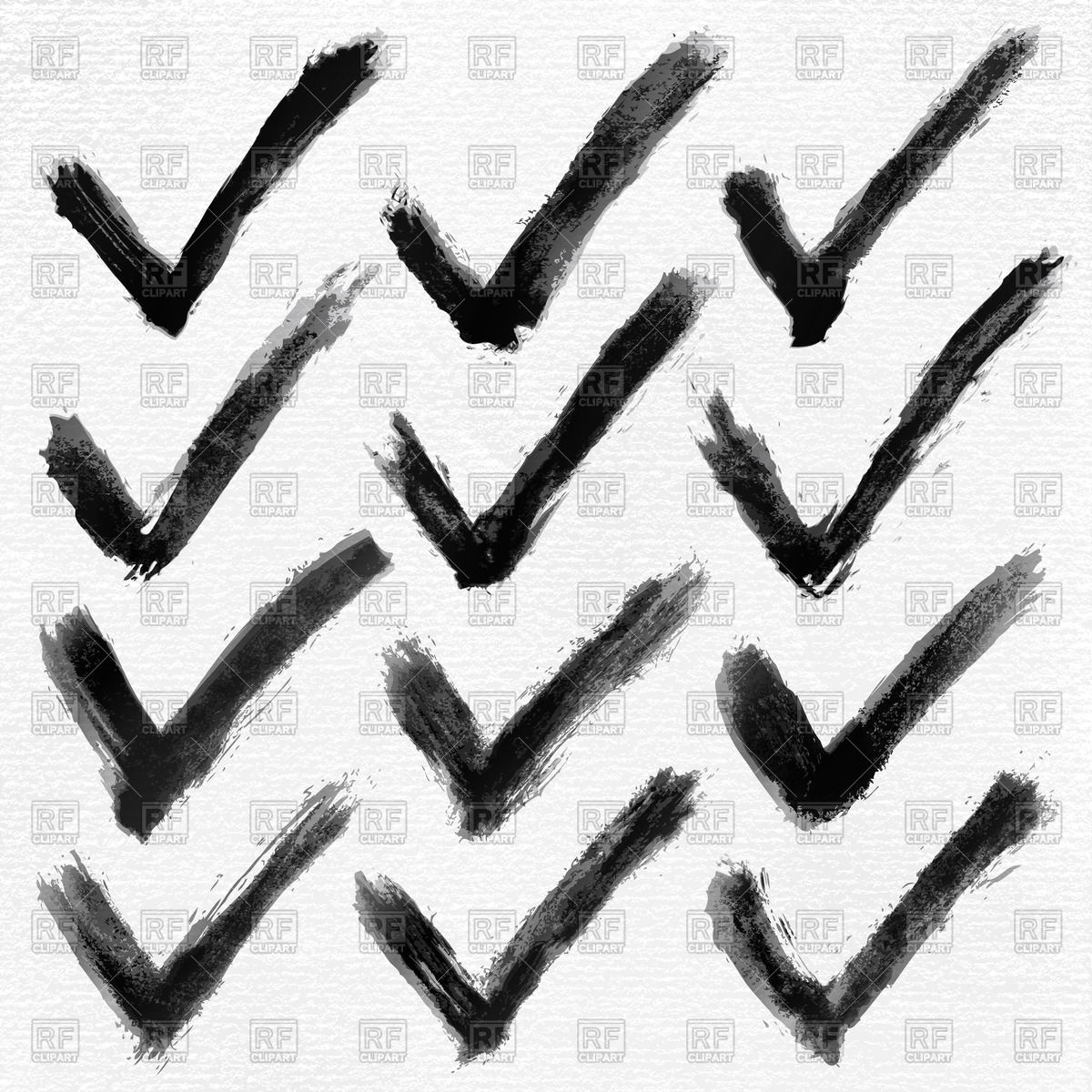 1200x1200 Hand Drawn Sketchy Check Marks Vector Image Vector Artwork Of