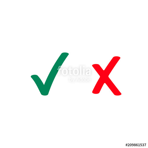 500x500 Green Tick And Red Checkmark Vector Icons Stock Image And Royalty