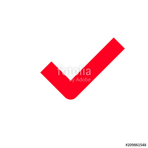 500x500 Red Tick Checkmark Vector Icon Stock Image And Royalty Free