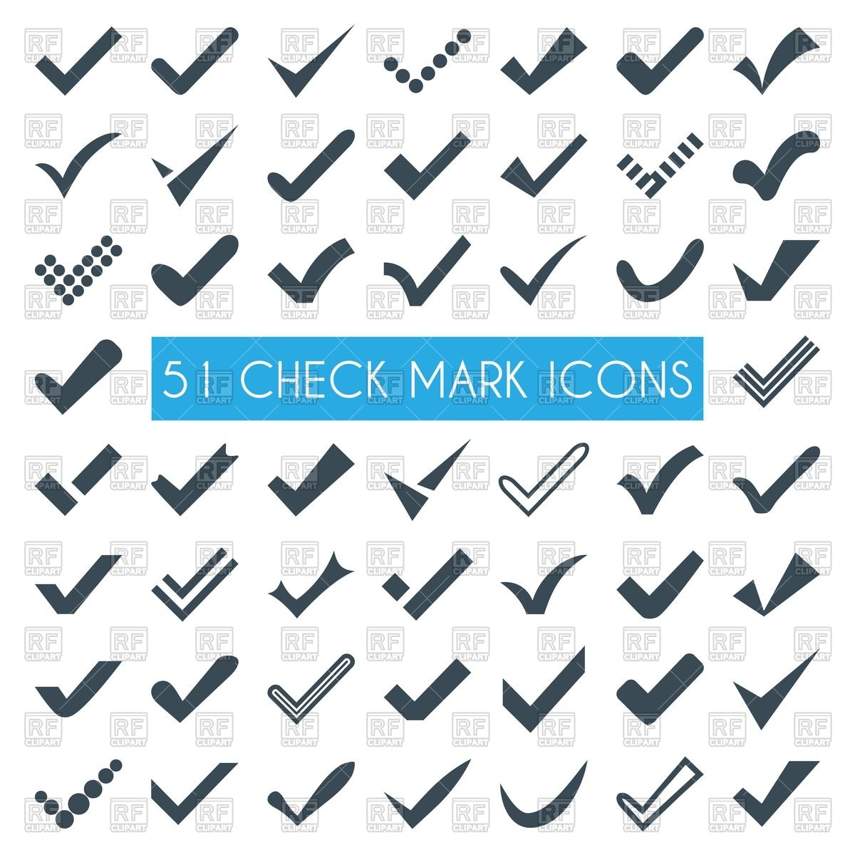 1200x1200 Set Of Different Check Marks Or Ticks Vector Image Vector