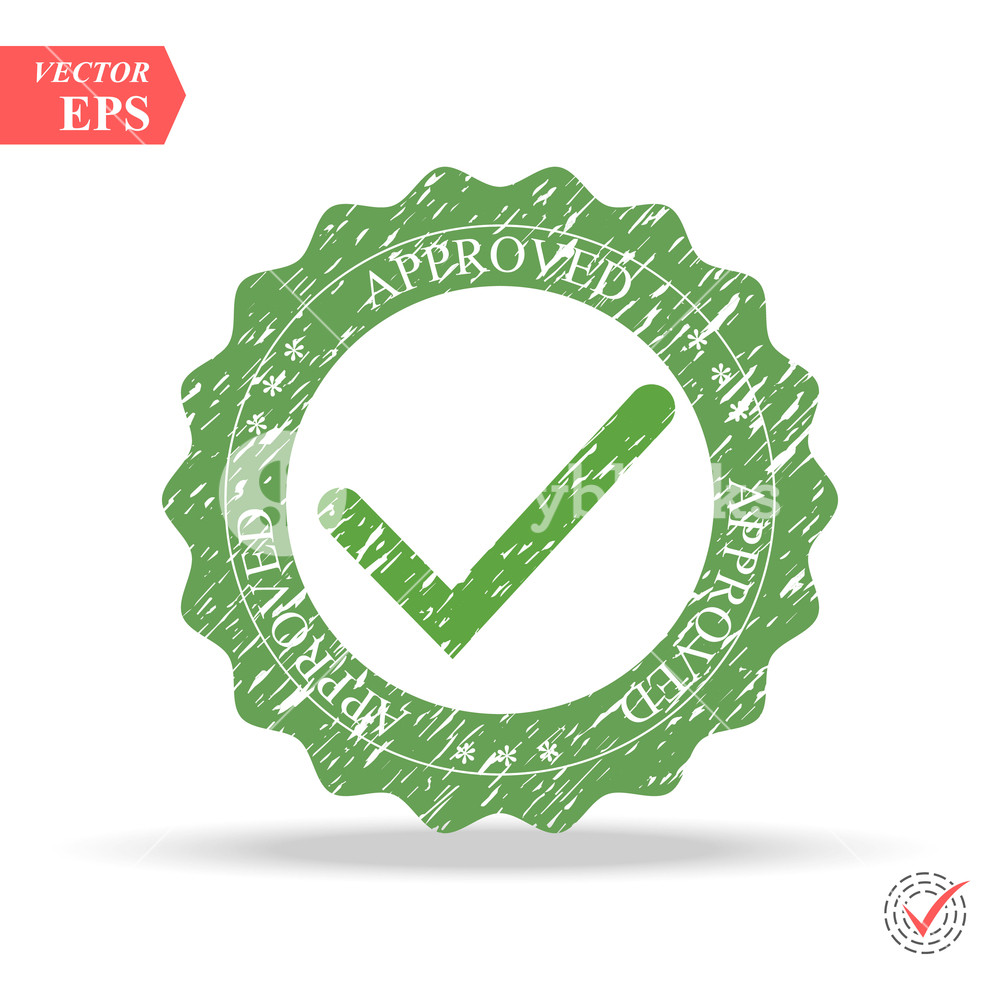1000x1000 Tick Icon Vector Symbol, Green Checkmark Isolated On White