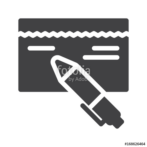 500x500 Checkbook And Pen Icon Vector, Filled Flat Sign, Solid Pictogram