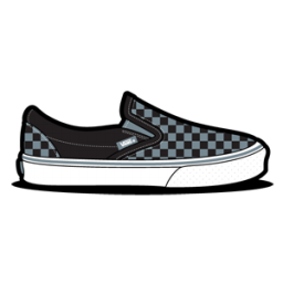 256x256 Vans Checkerboard Grey Icon Van Slip Ons Iconset Hopstarter