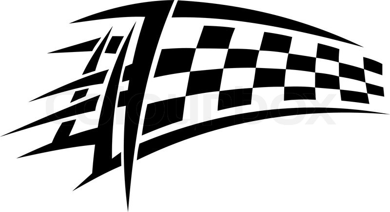 800x436 Racing Tribal Tattoo With Checkered Flag Stock Vector Colourbox