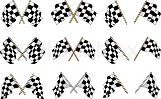 320x196 Checkered Flags Set Stock Vector Colourbox