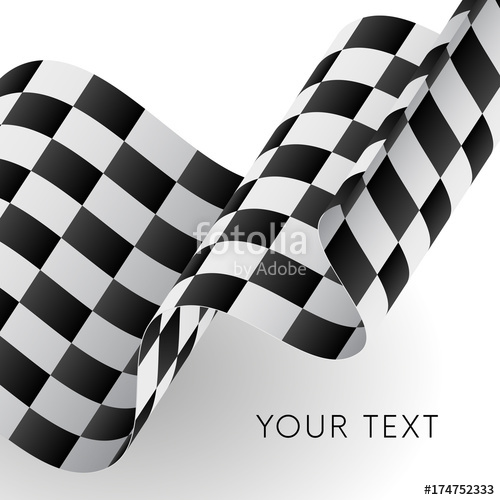 500x500 Waving Checkered Flag. Racing Flag. Vector Illustration. Stock