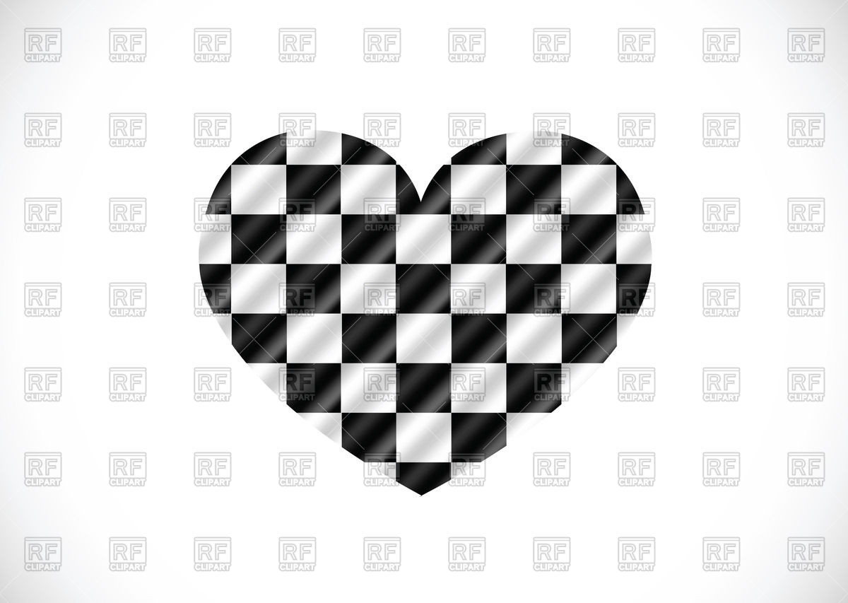 1200x853 Black And White Heart Clipart Elegant Racing Checkered Flag In