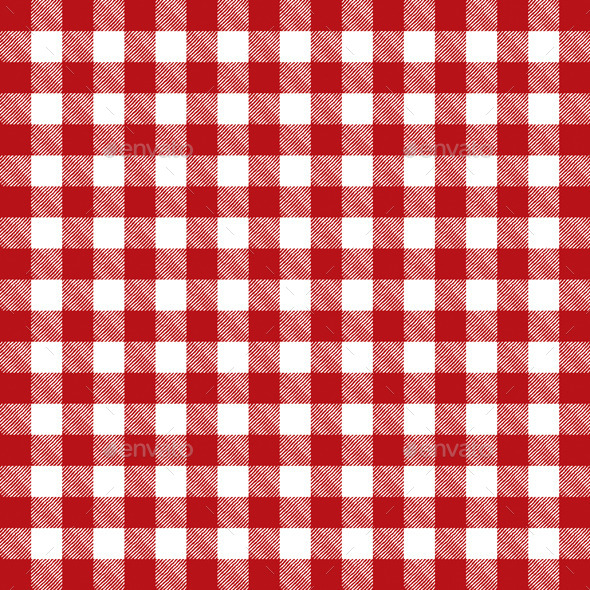 590x590 Vector Red Checkered Pattern Tablecloth By Enterlinedesign