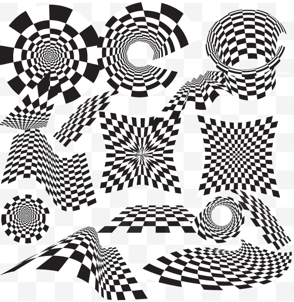 600x616 Checkered Vector Design Element Vector Pack 123freevectors