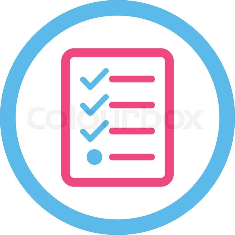 800x800 Checklist Vector Icon. This Rounded Flat Symbol Is Drawn With Pink