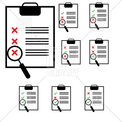 400x400 Clipboard Set With Marks And Checklist Vector Image Vector