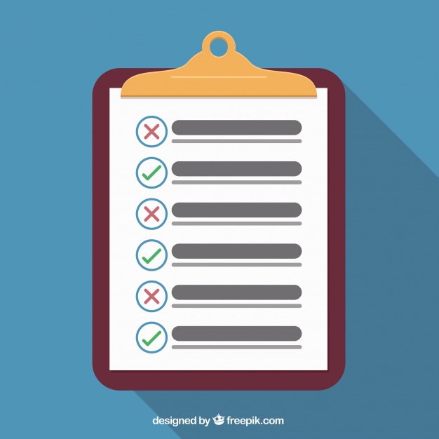 626x626 Flat Background With Clipboard And Checklist Vector Free Download