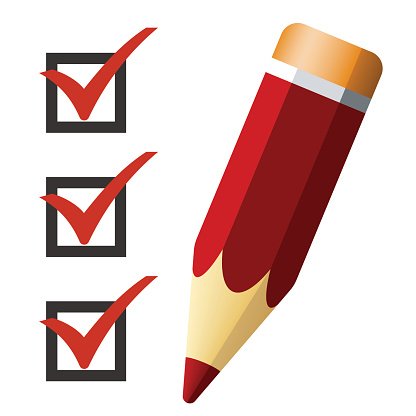 416x416 Pencil Icon With Checklist, Vector Illustration Premium Clipart