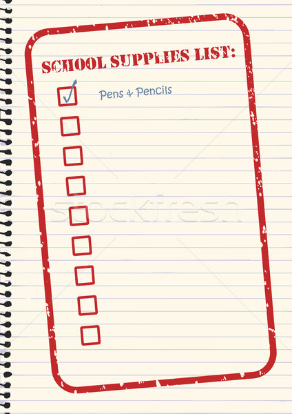 424x600 School Supplies Checklist Vector Vector Illustration Tim Hester