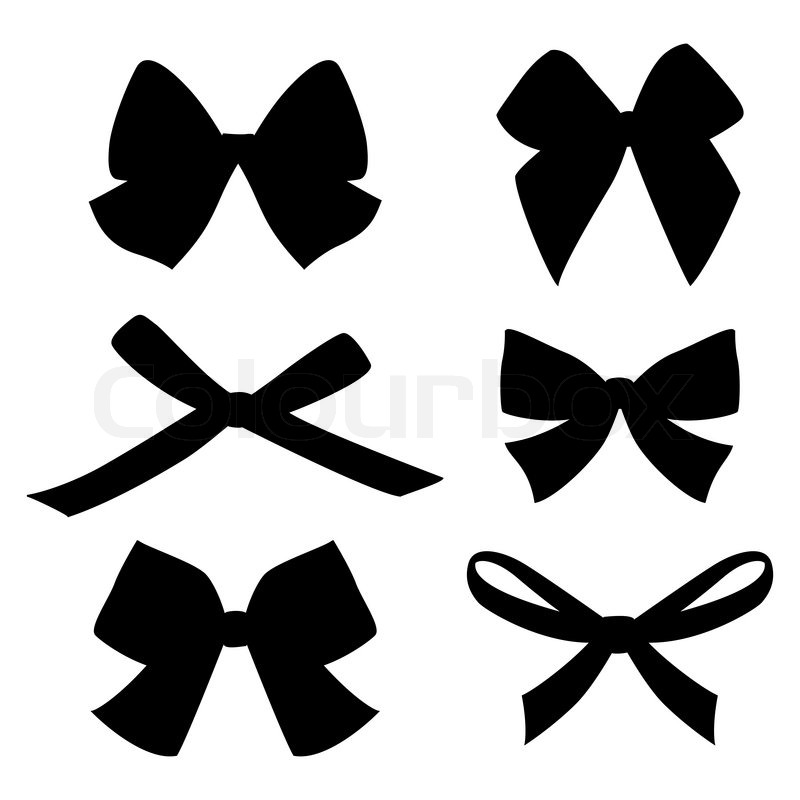 800x800 Black And White Bow Vector