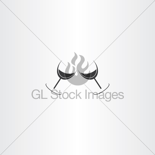 500x500 Wine Glasses Cheers Vector Logo Icon Gl Stock Images