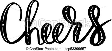 450x207 Brush Written Cheers Isolated On White Background.
