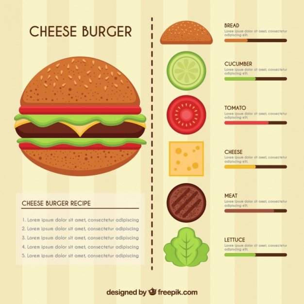 626x626 Cheese Burger Ingredients Vector Free Download