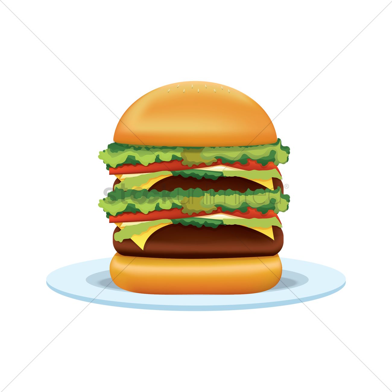 1300x1300 Double Cheeseburger Vector Image