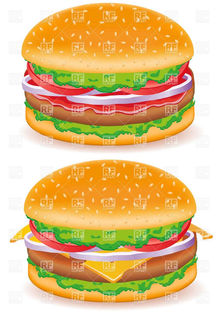 840x1200 Hamburger And Cheeseburger Vector Image Vector Artwork Of Food