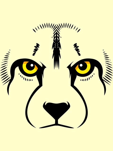 480x640 Cheetah Face Vector Wip By Rustyoldtown