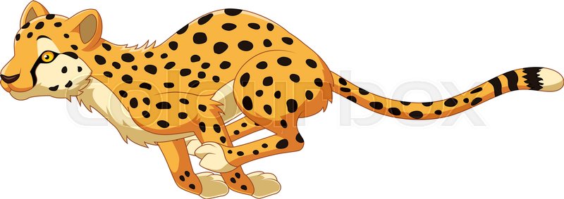 800x283 Vector Illustration Of Cartoon Cheetah Running Stock Vector