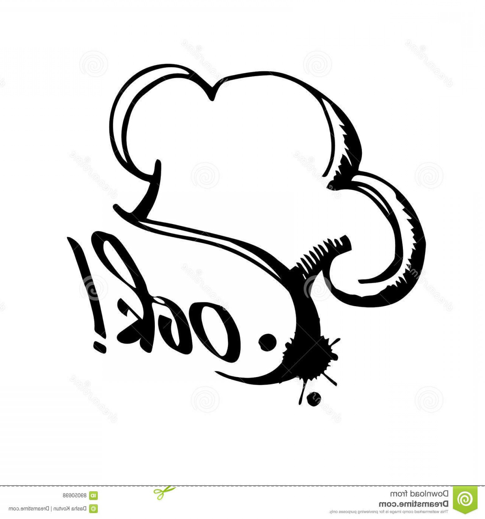 1560x1668 Stock Illustration Cap Chef Hat Vector Cooking Food Lettering