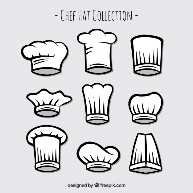 626x626 Set Of Hand Drawn Chef Hats Vector Free Download