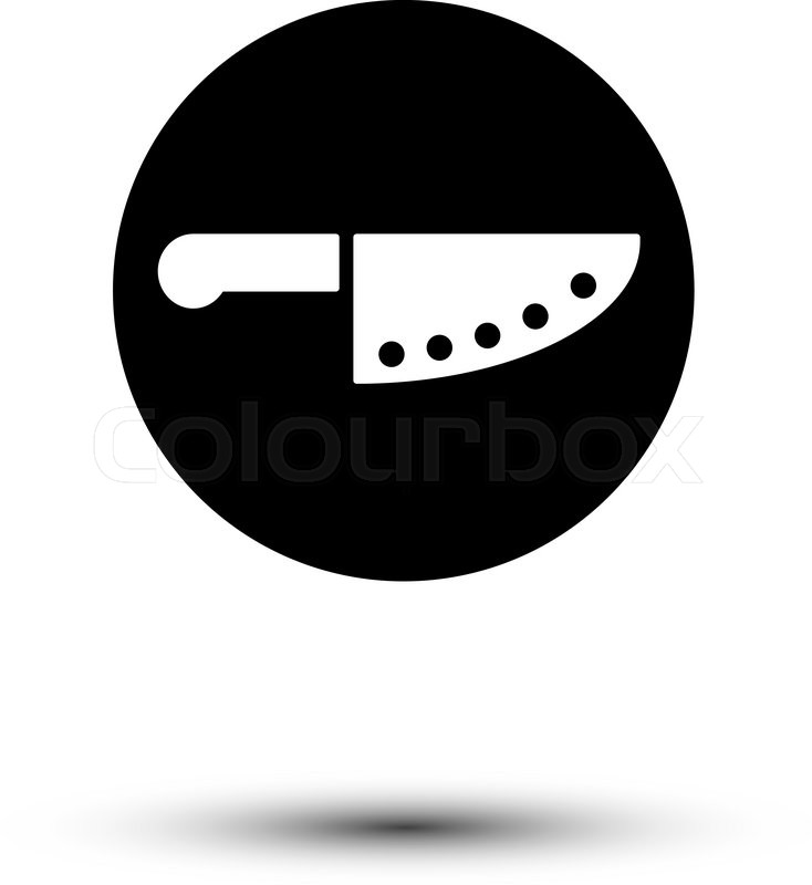 734x800 Vector Chef Knife Simple White And Black Restaurant Icon Stock