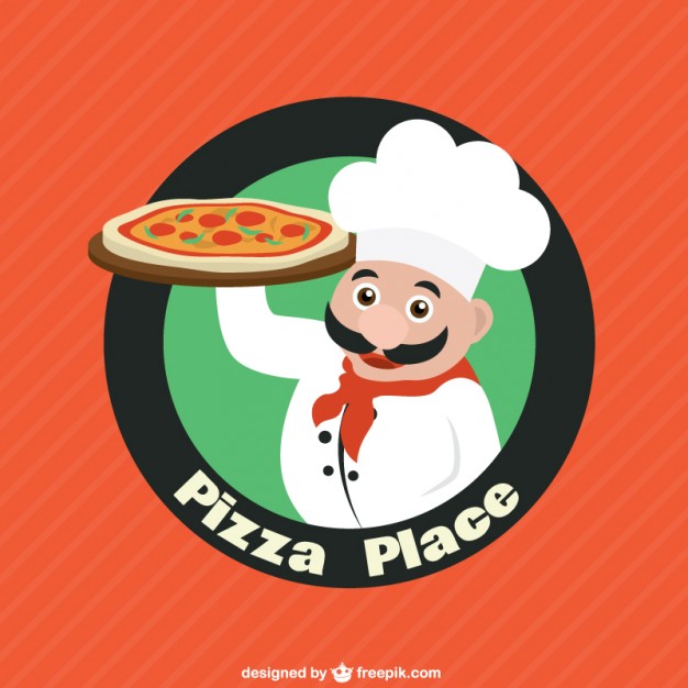 626x626 Chef Character With Pizza Logo Vector Vector Free Vector