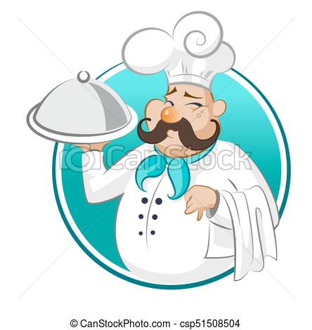 444x470 Cook Restaurant. Chef. Vector Illustration Isolated On A White