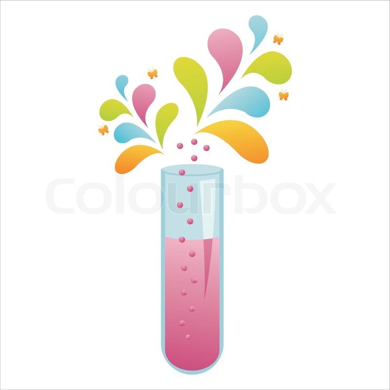 800x800 Chemical Bottle With Colorful Splash Stock Vector Colourbox
