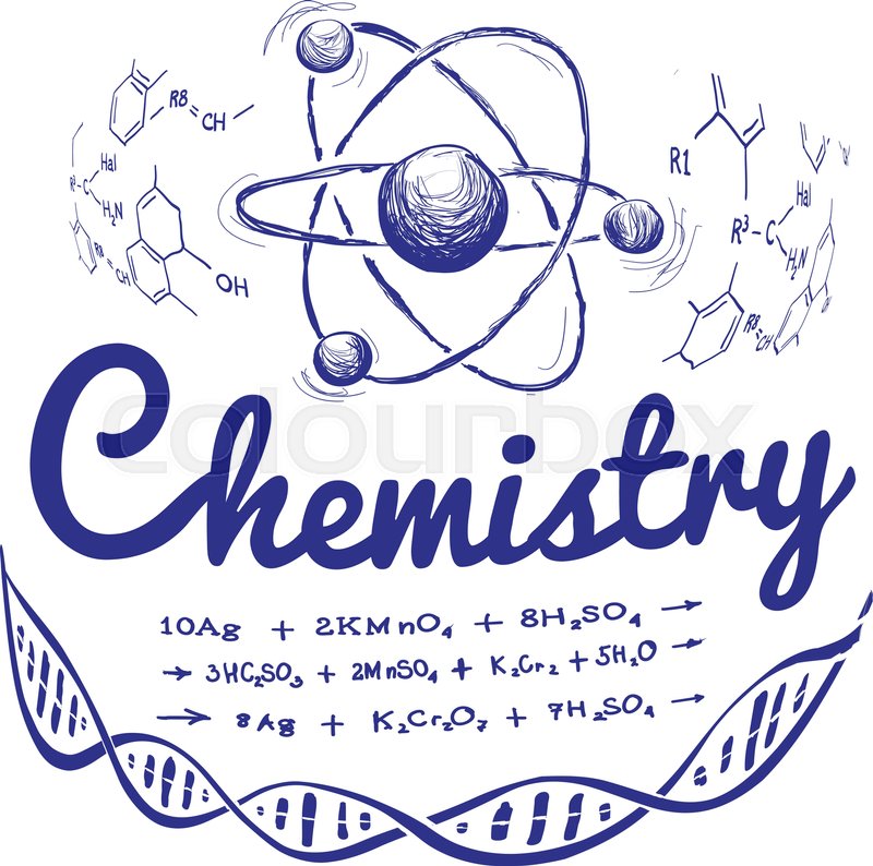 800x794 Hand Drawn Chemistry Vector Illustration On White Background