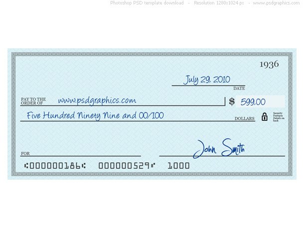 610x458 Free Blue Check Psd Template Psd Files, Vectors Amp Graphics