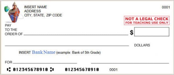 600x258 Mock Cheque Vector Download