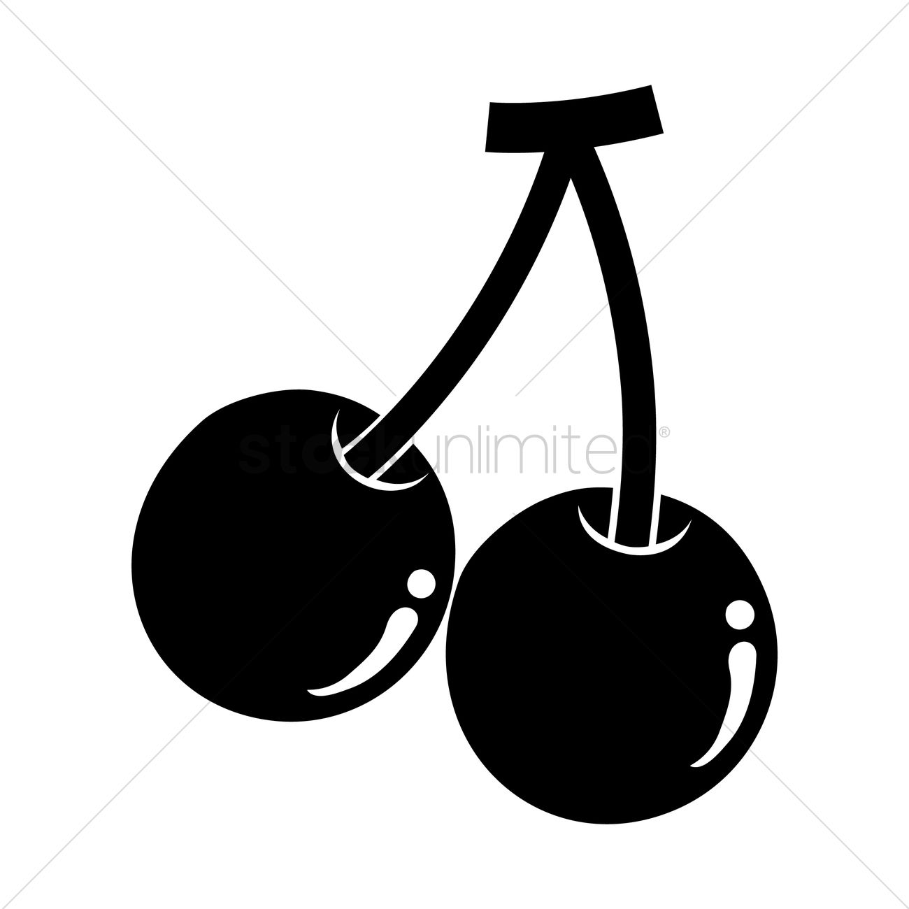 1300x1300 Silhouette Of Cherry Vector Image