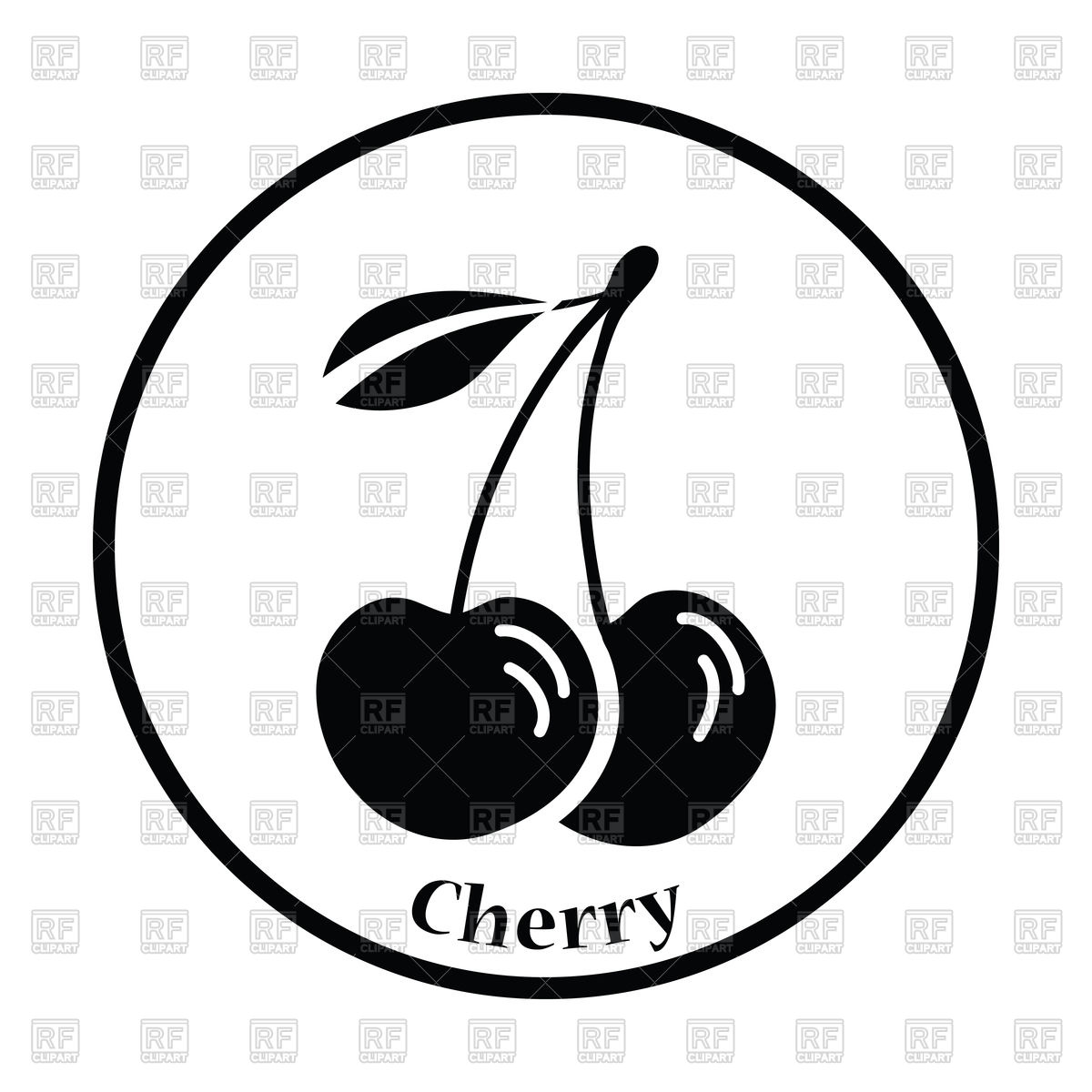 1200x1200 Thin Circle Design Icon Of Cherry Vector Image Vector Artwork Of