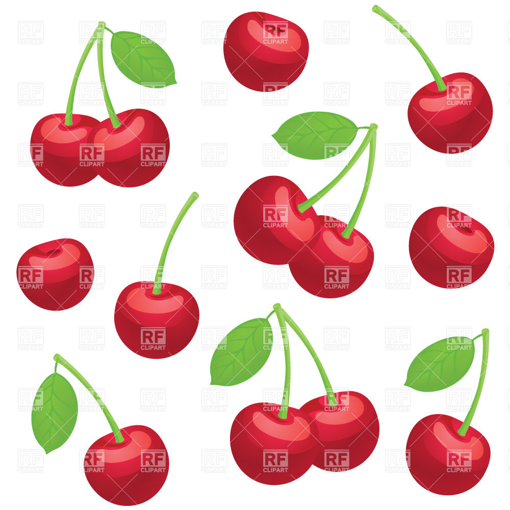 1000x1000 Bright Cartoon Cherries Vector Image Vector Artwork Of Food And