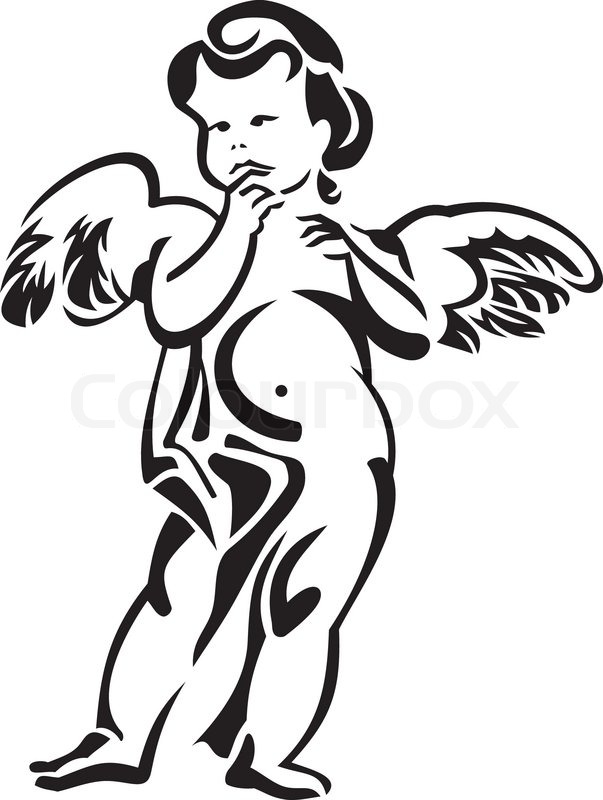 603x800 Cherub On A White Background Stock Vector Colourbox